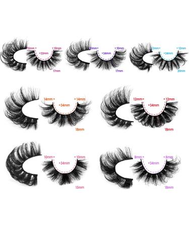JIMIRE Eyelashes Fluffy Volume Lashes Dramatic Strip D Curl False Eyelashes 20MM Mink Lashes Bulk Full Volume 7 Styles Mixed 7 Pairs Multipack - Buy Online on GoSupps.com