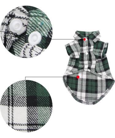 YAODHAOD Dog Plaid Shirt Pet Fashion Plaid Shirt Pet Dog Clothes Cat Plaid Clothes Shirt Soft and Comfortable (green S) - Buy Online on GoSupps.com
