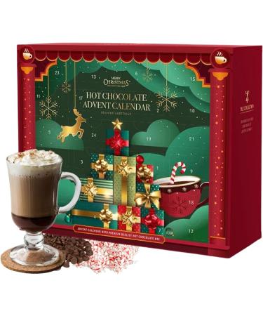Hot Chocolate Advent Calendar 2023 Christmas | 24 Days Hot Chocolate Gift Set Selection With Mini Marshmallows For Hot Chocolate | Candy Canes | Chocolate Drops | 12 Flavours Hot Chocolate Gift Sets - Buy Online on GoSupps.com