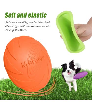 JSMTKJ Dog Frisbee Set - 4 Natural Rubber Flying Discs for Training & Play | Perfect Dog Toys in Orange Red Green Purple - Buy Online on GoSupps.com