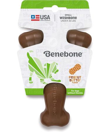 Benebone Wishbone Real Peanuts Small - Durable Dog Chew Toy for Aggressive Chewers | International Shipping Available - Buy Online on GoSupps.com