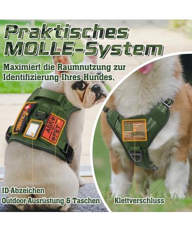 Rabbitgoo Adjustable Dog Harness for Small Dogs - Wear-Resistant Tactical Design with Metal Buckles & Handles - Perfect for Hiking - Green (1 Pack) - Buy Online on GoSupps.com