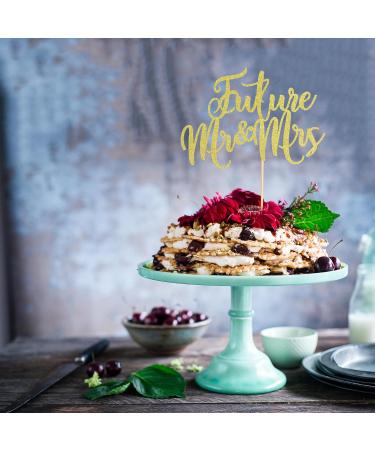 Arthsdite 1Pc Future Mr and Mrs Cake Topper Bridal Shower Cake Pick Decorations- for Wedding Engagement Theme Party Decoration Bachelor Party Decorations Supplies - Gold Glitter - Buy Online on GoSupps.com