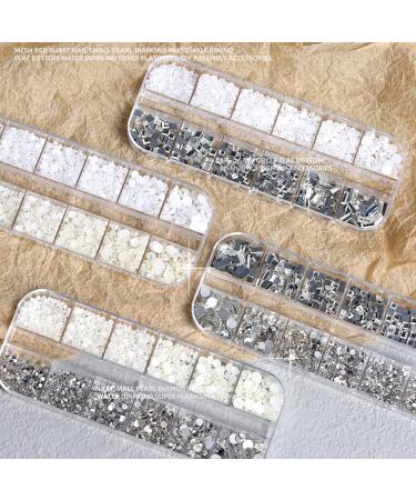 FEIlei 12 Grids Nail Charms Rhinestones Flat Back Diamond Nail Art Crafts Rhinestones - Buy Online on GoSupps.com