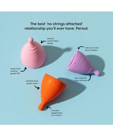 Hello Cup Small/Medium Menstrual Cup - BPA Free  Reusable  Hypoallergenic  Recyclable  Medical Grade TPE - Smooth & Comfortable - Black (S/M 1 ct) - Buy Online on GoSupps.com