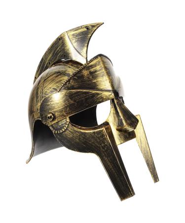 Amosfun Roman Helmet Medieval Knight Gladiator Spartan Gold Roman Warrior Greek Costume Helmet