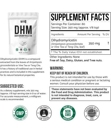 Dihydromyricetin Powder 28g 100% Pure DHM Supplements Liver Support Hydration & Body Replenishment Premium Quality DHM Supplement for Wellness 80 Servings - Buy Online on GoSupps.com
