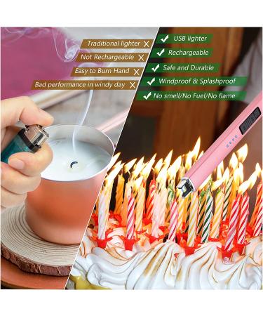 MEIRUBY Lighter Electric Lighter Candle Lighter Rechargeable USB Lighter Arc Lighters for Candle Camping Family Use Rose Gold - Buy Online on GoSupps.com