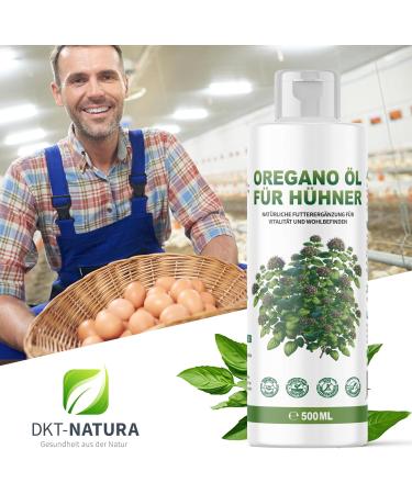 DKT-Natura Oregano Oil 500ml | 80% Carvacrol | High Dose for Chickens | Supports Digestion & Intestinal Flora | Aids in Parasite Control | Supplement for Chickens Pigeons Quail - Buy Online on GoSupps.com