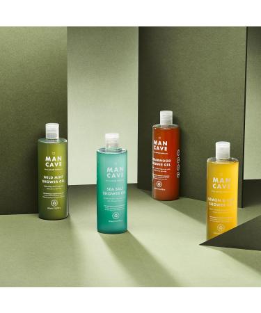 ManCave Men's Ultra-Premium Shower Gel Gift Set - 4 x 500ml Natural Sulphate-Free Cleansers in Wild Mint, Lemon & Oak, Cedarwood, and Sea Salt Fragrances - Vegan-Friendly - Buy Online on GoSupps.com
