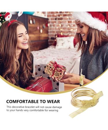 STOBOK 1pc Ribbon Glitter Bracelet Bangles Glitter Jelly Bangle Silicone Glitter Filled Jelly Bracelet Bowknot Jelly Bangle Bracelets Purple Women's Plastic Accessories Bagging Machine Golden 7.5x7.5cm - Buy Online on GoSupps.com
