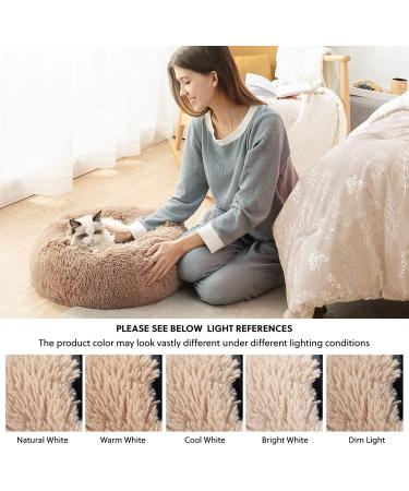 Bedsure Calming Donut Dog Bed - Washable Anti-Slip Faux Fur for Small to Large Dogs & Cats - Buy Online on GoSupps.com
