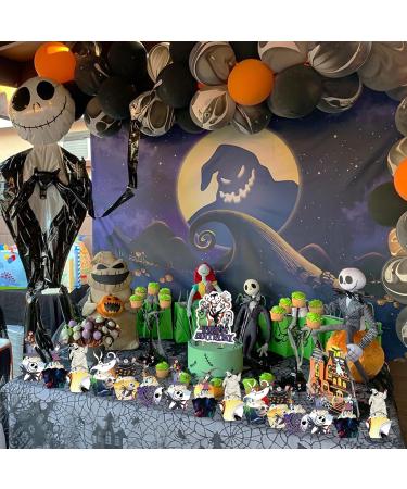 49 Pcs Nightmare Happy Birthday Cake Decorations Includes 24 Pcs Nightmare Theme Cupcake Toppers 24 Pcs Cupcake Wrappers 1 Big Cake Topper for Kids Halloween Birthday Party Decorations - Buy Online on GoSupps.com