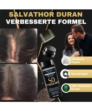 Salvathor Duran Haarfaser 25g - Hide Hair Loss & Add Volume for Men & Women (Black) | International Shipping - Buy Online on GoSupps.com