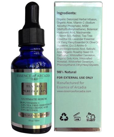 Tea Tree Perfect Skin Facial Serum - Ultimate Anti-Aging Formula with 20% Vitamin C Retinol & Hyaluronic Acid for Acne-Prone Skin | Clear Soft Radiant Complexion - Buy Online on GoSupps.com