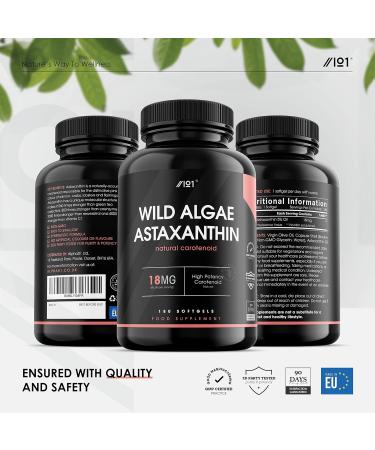 Astaxanthin Softgel - 18mg - High Potency Antioxidant - Made from Wild Algae with Olive Oil for Better Bioavailability - 180 Softgels - No Additives Non-GMO Gluten Free. (1 Pack) 180 count (Pack of 1) - Buy Online on GoSupps.com