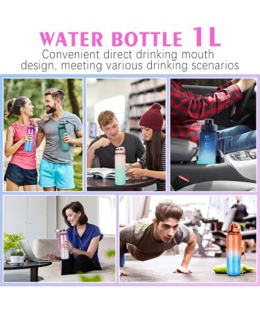 Buy Aoprel 1L Leak-Proof Sports Water Bottle with Filter - Ideal for Families Schools Offices and Outdoor Activities - Red-Blue Gradient - Buy Online on GoSupps.com