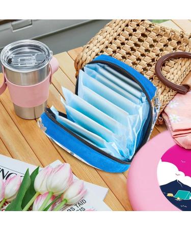 Menstruation Pad Bag with Zipper | Women's Napkin & Tampon Collection Bag | Stylish & Durable | Greece Santorini Caldera - Buy Online on GoSupps.com