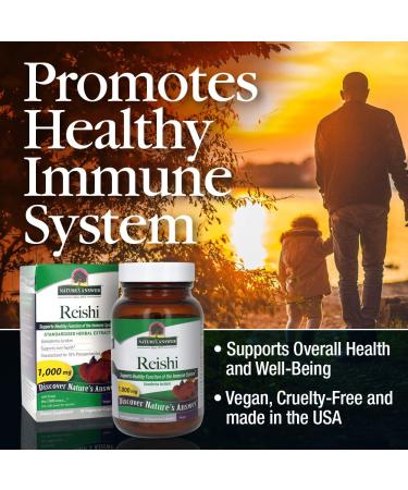 Nature's Answer Reishi 1000 mg - 60 Vegetarian Capsules for Immune Support - Buy Online on GoSupps.com