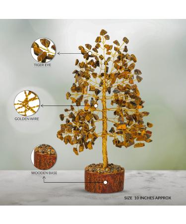 Tigers Eye Crystal Tree - Healing Crystals and Gemstone Tree for Good Luck and Meditation - Buy Online on GoSupps.com
