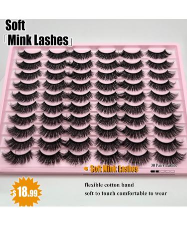 Bulk Cat Eye Faux Mink Lashes - 30 Pairs C Curl 18mm Long 3D Volume Natural False Eyelashes for Wholesale - Buy Online on GoSupps.com