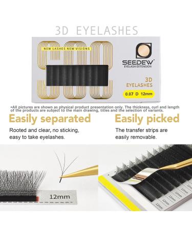Shop 3D Lash Extensions: 0.07mm D Curl Korean PBT Soft Natural Eyelashes - Perfect for Beginners & Beauty Salons - Buy Online on GoSupps.com