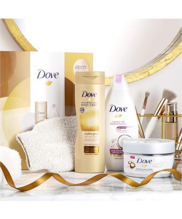 Dove Prep and Glow Gradual Self Tan Collection with Body Mitt Gift Set for women 3 piece Fair to Medium Gift Set - Buy Online on GoSupps.com