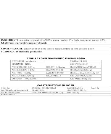 Olio Anfosso Extra Virgin Olive Oil with Basil 250 mL - Buy Online on GoSupps.com