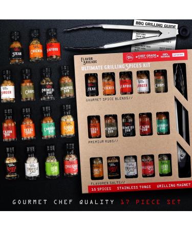 millhouse spice co - Ultimate Grilling Gift for Men - BBQ Accessories - Gourmet Spice Blends & Seasonings - Tongs, BBQ Magnet Meat Rubs - Unique Gift for Guys - Cooking Chefs - Ultimate 15 Spice Grilling Gift Set - Buy Online on GoSupps.com