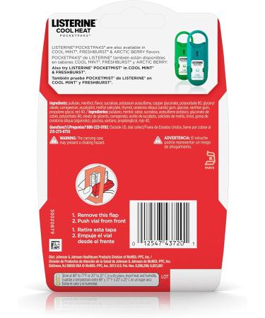 LISTERINE PocketPaks Oral Care Strips Cool Heat 72 ea - Pack of 4 | Fresh Breath Strips - Buy Online on GoSupps.com