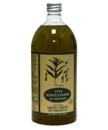 1 liter of liquid olive oil soap (refill) scent: Verbena - For normal dry mature and sensitive skin