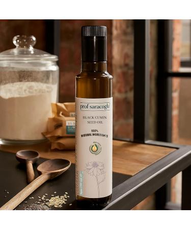 Prof Saracoglu Premium Black Seed Oil Cold Pressed (Glass Bottle) - 100% Turkish Nigella Sativa - Unrefined & Solvent Free - Liquid Black Cumin for Hair, Skin & Immune Support - Non-GMO, Mild Taste - 8.45 Fl Oz (250ml) - Buy Online on GoSupps.com