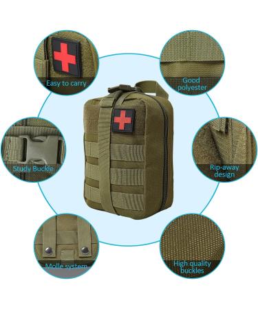 Buy Bituor Waterproof Tactical First Aid Pocket Kit - Molle EMT Pouch for Camping Travel & Adventure (Green) - Buy Online on GoSupps.com