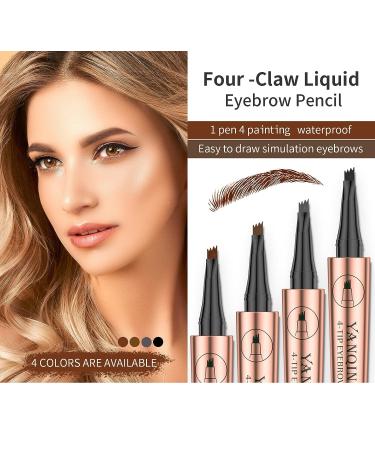 MULPG Waterproof Eyebrow Pencil with Micro 4 Point Brow Pen - Light Brown - Buy Online on GoSupps.com