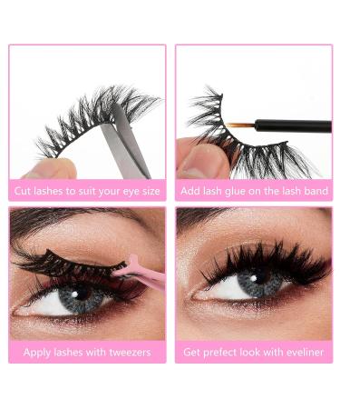Lash Extension Kit - 10pcs Fluffy Wispy Fox Cat Eye & Volume Curly Strip Lashes for Natural Makeup & Cosplay | Lightweight Black Eyelashes - Buy Online on GoSupps.com