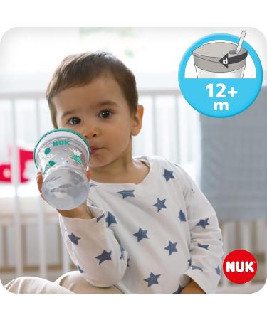 NUK 3-in-1 Drinking Cup Set - Trainer Magic Cup & Action Bottle | BPA-Free | Green Leopard | Perfect for Boys 6+ Months - Buy Online on GoSupps.com