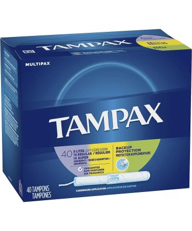 Tampax Cardboard Applicator Tampons 120 Count Multipack - Light/Regular/Super Absorbency - Unscented - Pack of 3 - Buy Online on GoSupps.com