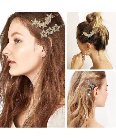 8 Pcs Rhinestone Star Hair Clips - Fashion Hair Barrettes for Women and Girls - Buy Online on GoSupps.com