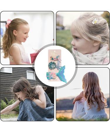 Women Mermaid Headwear Mermaid Hair Accessories | Seashell Hair Clips with Hair Bows Hairpin Princess Headwear for Mermaid Costume Accessories Women and Cosplay Props 5# Blue Fishtail Suit - Buy Online on GoSupps.com