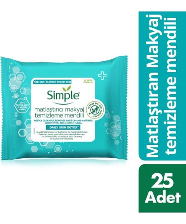 Simple Daily Clear & Matte Cleansing Wipes (25 wipes) - Buy Online on GoSupps.com