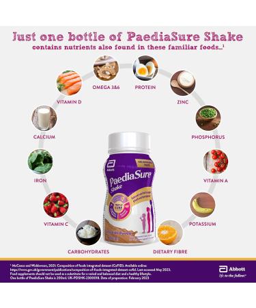 PediaSure Shake 4 x 200ml Vanilla Flavor: Kids' Nutritional Supplement with 26 Vitamins & Minerals for Growth and Immunity - Buy Online on GoSupps.com