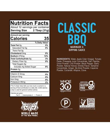 New Primal Classic BBQ Sauce 12 oz - Authentic Cooking & Dipping Sauce - Buy Online on GoSupps.com