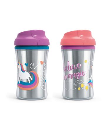 First Essentials by NUK Seal Zone Insulated Cup-Like Rim Sippy Cup  9 oz  2 Count (Pack of 1) Hummingbird & Seahorse