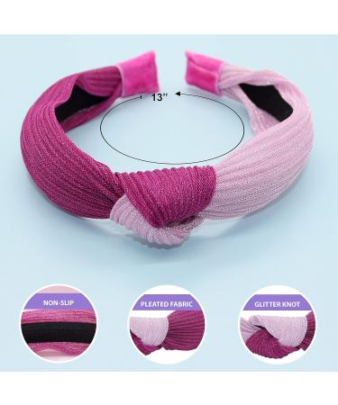 FROG SAC Girls' 3-Pack Top Knot Headbands - Cute Two Tone Knotted Headband Set for Kids - Fashion Hair Accessories in Purple, Pink, Blue - Buy Online on GoSupps.com