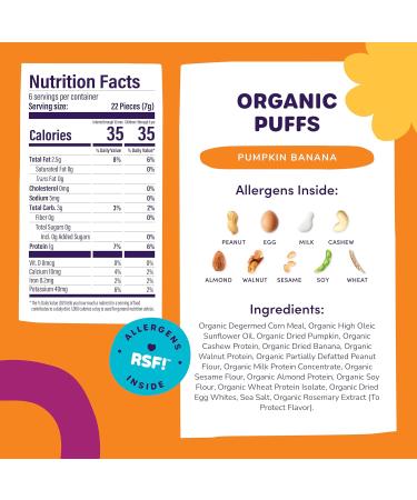 Ready Set Food Organic Puffs Early Allergen Introduction Snack 9 Top Allergens by Ready Set Food - Peanut Butter Berry Apple Cinnamon Pumpkin Banana - Pack Of 3 - Buy Online on GoSupps.com
