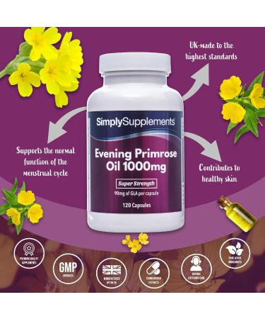 Super Strength Evening Primrose Oil 1000mg | 120 Capsules | UK-Made - Buy Online on GoSupps.com