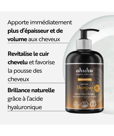 ahuhu THICKENING Organic Caffeine Shampoo XXL Size (500 ml) - Organic Caffeine Shampoo for Thick Revitalized Hair Lifts Roots and Provides Instant Volume - Buy Online on GoSupps.com