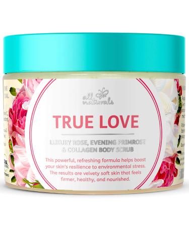 All Naturals Exfoliating Body Scrub with Vitamin C Collagen Niacinamide Intensive Skin Firming Nourishing & Softening Suitable for Sensitive Skin 400g (Rose)
