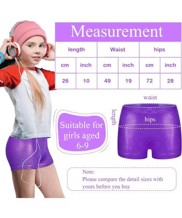 5 Pack Girls Gymnastics & Ballet Dance Shorts - Metallic Shorts for 6-9 Year Olds - Buy Online on GoSupps.com