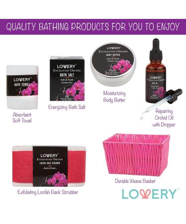 Enchanted Orchid Spa Gift Set - Perfect Gift Baskets for Her Women & Moms | Best Bath & Body Gifts for Weddings Birthdays & Thank You - Buy Online on GoSupps.com